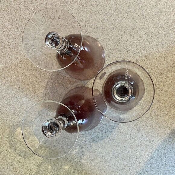 Mikasa Wine Water Goblets Amethyst Purple Swirl Glass Set of 3 - Picture 3 of 8
